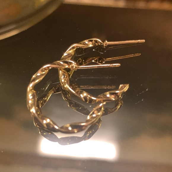 Jewelry - Mini Gold Twisted Hoop Earrings